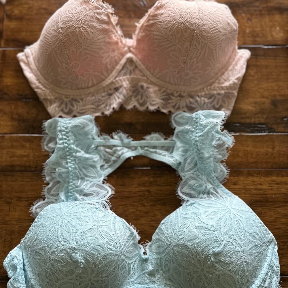PINK bralettes, lot of 2, size LG